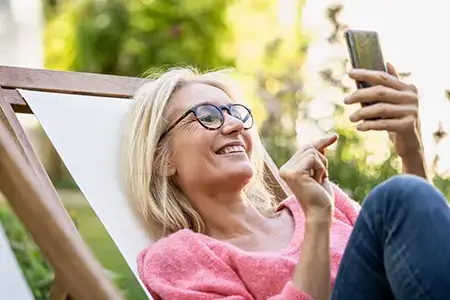 woman on phone outside